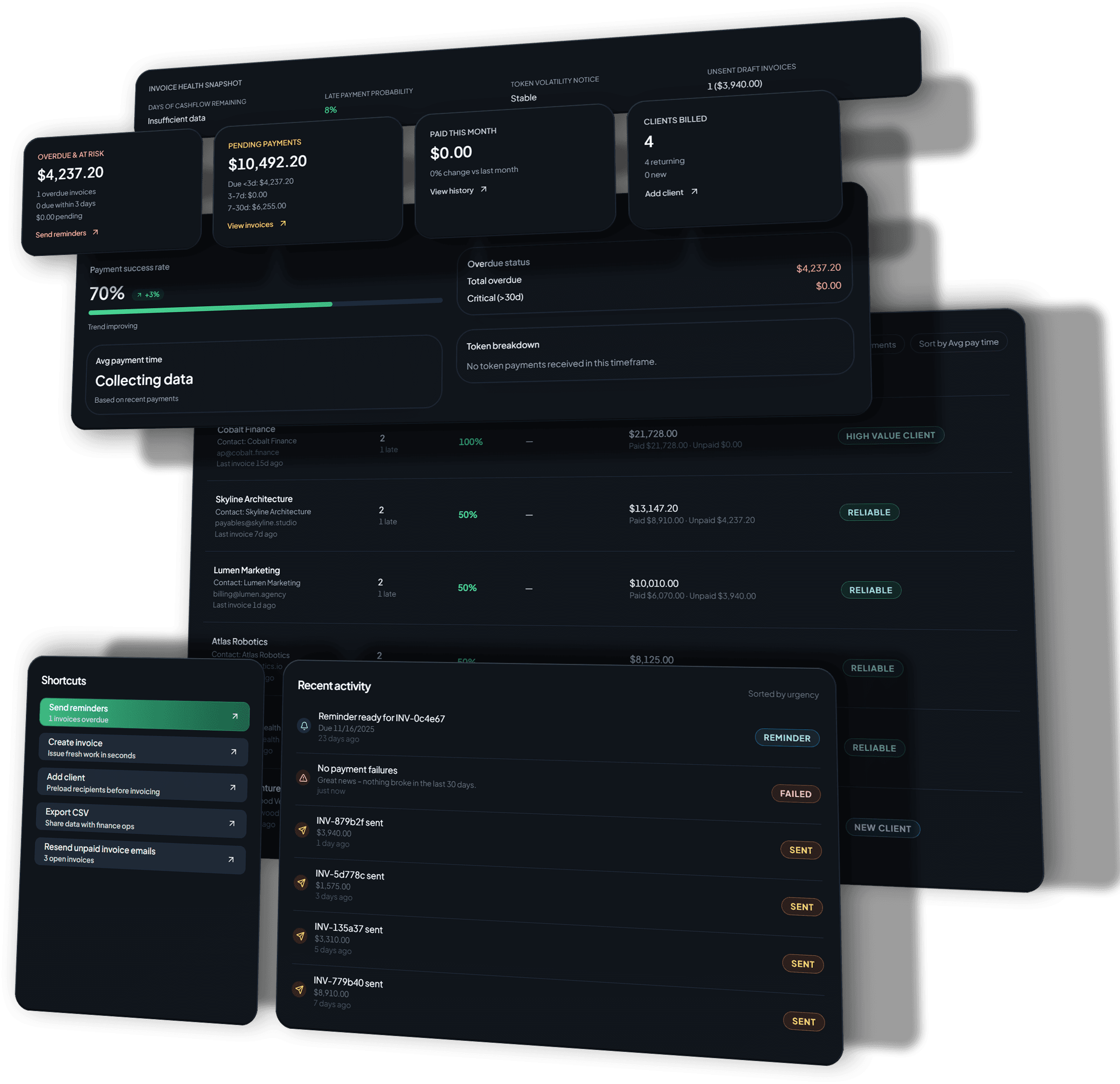 Invoice and crypto payment interface